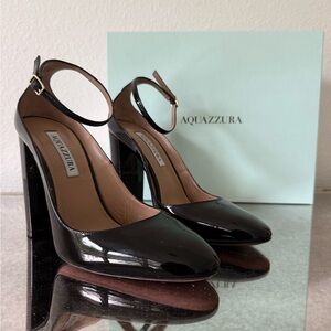 Aquazzura Theo Pump 105 Black Patent